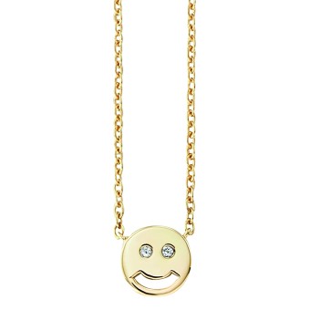 CAI Collier 925/- Sterling Silber vergoldet Zirkonia Smile 