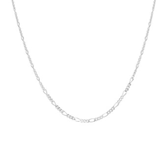 Collier 925/- Sterling Silber weiß  Figarokette 3:1  38 cm 