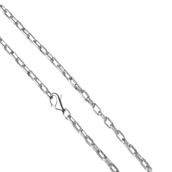 Collier 925/- Sterling Silber weiß Gliederkette 50 cm 