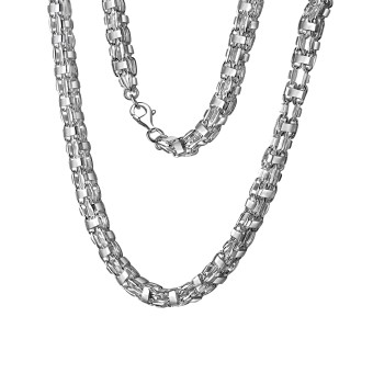 Collier 925/- Sterling Silber weiß  Käfigkette 60 cm 