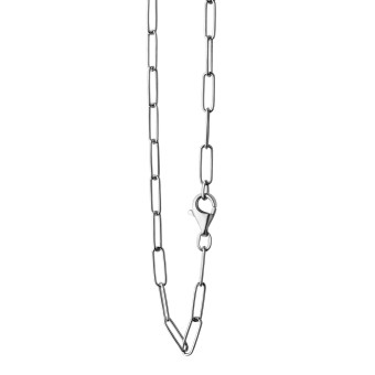 Collier 925/- Sterlingsilber weiß Gliederkette glanz 45 cm 