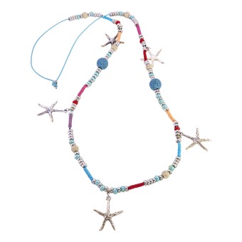 Steuer Modeschmuck Collierkette Maritime Modekette in sommerlichen Farben 