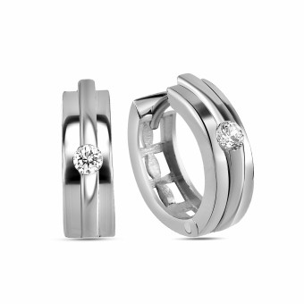 dKeniz Creolen 925/- Sterling Silber Hochglanz Design Ohrring 