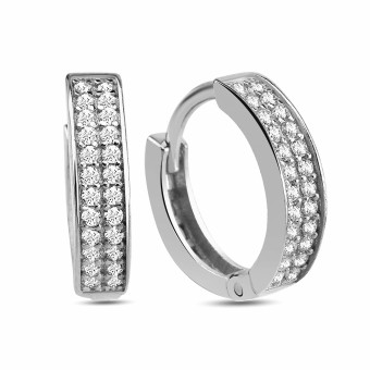 dKeniz Creolen 925/- Sterling Silber Pave 