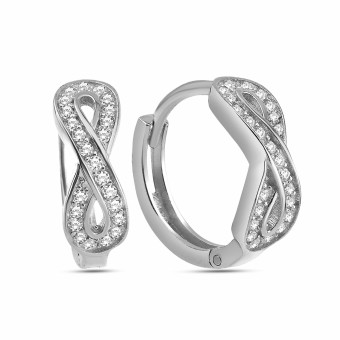 dKeniz Creolen 925/- Sterling Silber Unendlichkeitsohrring 