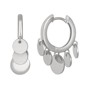 CAI Creolen Boho dangling hoops 925 Sterling Silber rhodiniert 