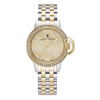 Damen Armbanduhr Grace Edelstahl gold platiert Quartz Perlmutt JWL02506 