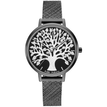 Julie Julsen Damenuhr Edelstahl schwarz Tree of Life black 