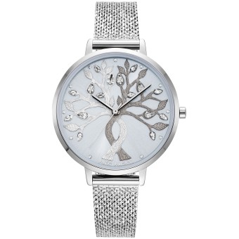 Julie Julsen Damenuhr Edelstahl silberfarben Tree of Love silver light blue 