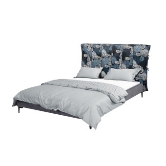 HTI-Living Doppelbett 140 x 200 cm Roxbury Leaf Grau 