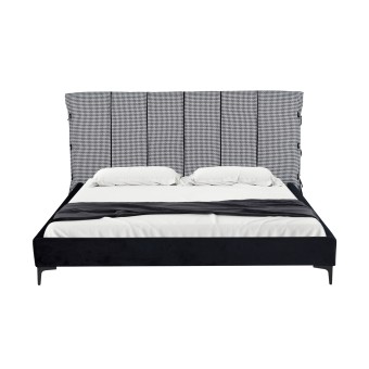 HTI-Living Doppelbett 180 x 200 cm Roxbury Hahnentritt Schwarz-Weiß 