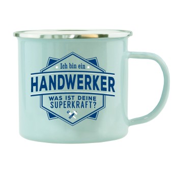 HTI-Living Echter Kerl Emaille Becher Handwerker 