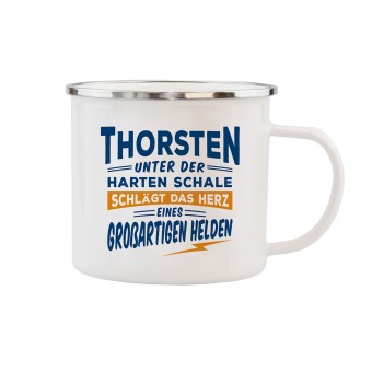 HTI-Living Echter Kerl Emaille Becher Thorsten 