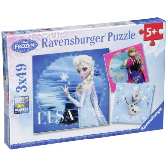 Elsa, Anna & Olaf 3 X 49 Teile Puzzle Frozen 