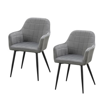 HTI-Living Esszimmerstuhl 2er Set Grau Velvet Albany 