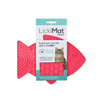 LickiMat Felix - Schleckmatte aus Naturgummi für Katzen - pink 