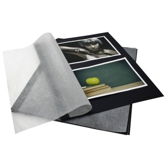 Fotokarton schwarz DIN A4 mit Pergamin 20 Blatt 83006 