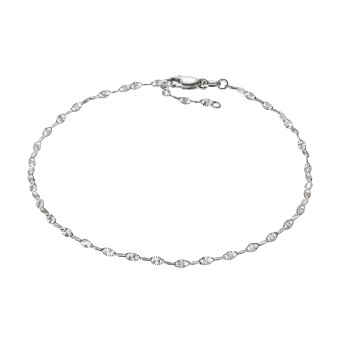 Fußkettchen 925/- Sterling Silber weiss  diamantiert 