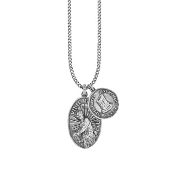 Halskette 925 Silber matt-oxidiert Münzen 