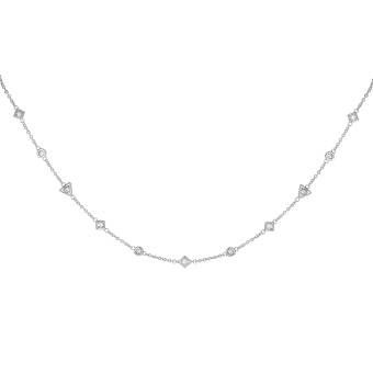 CAI Halskette Choker 925 Silber rhodiniert mit Zirkonia 