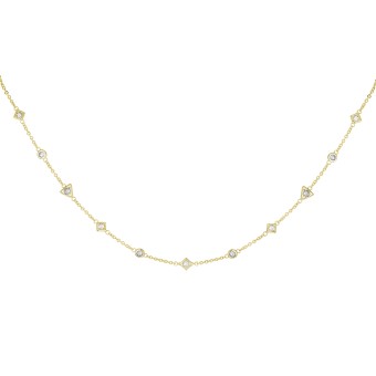 CAI Halskette Choker 925 Silber vergoldet mit Zirkonia 