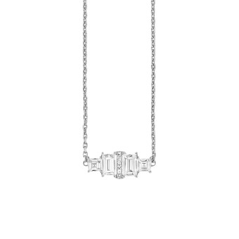 Halskette Silber 925 rhodiniert  Weißtopas 45cm 