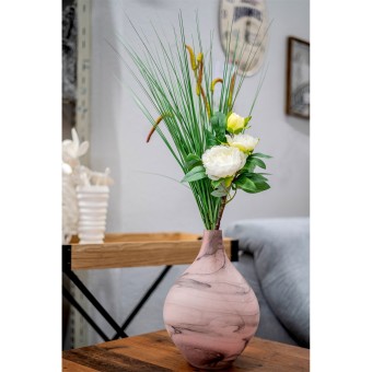 HTI-Living Blumenstrauß in Vase Rosa 