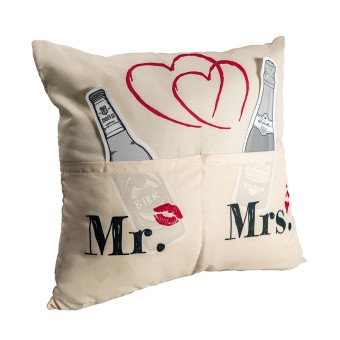 HTI-Living Kissen mit Taschen Mr.   Mrs. 