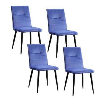 HTI-Living Stuhl Salinas Velvet Blau 4-teilig