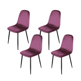 HTI-Living Stuhl Savannah Velvet Pink 4-teilig