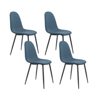 HTI-Living Stuhl Savannah Webstoff Blau 4-teilig