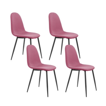 HTI-Living Stuhl Savannah Webstoff Pink 4-teilig