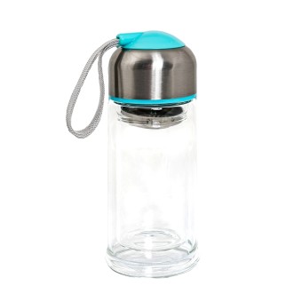 HTI-Living Trinkflasche 0,3 Liter Glasflasche mit Siebeinsatz 