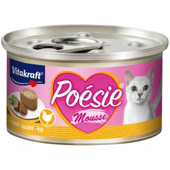 Vitakraft Katzenfutter Poesie Mousse, Huhn - 12 Dosen 