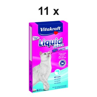 Vitakraft Katzensnack Cat Liquid Snack Lachs - 11 x 90g 