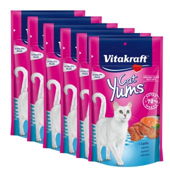 Vitakraft Katzensnack Cat Yums plus Lachs - 9 x 40g 