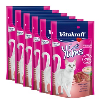 Vitakraft Katzensnack Cat Yums plus Leberwurst - 9 x 40g 