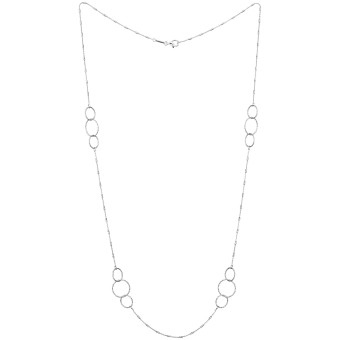 Kette 925/- Sterling Silber diamantiert rhodiniert 80 cm 