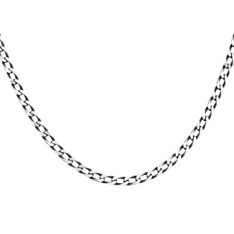 CAI Kette 925 Sterling Silber oxidiert Lang Panzerkette 