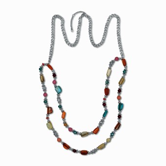 Steuer Modeschmuck Kette Modekette Muschel multi color 