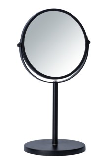 Kosmetik-Standspiegel Assisi Ø 17 cm Schwarz, mit 3-fach Vergrößerung 