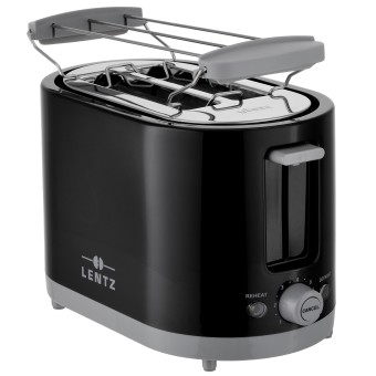 Lentz 2-Scheiben Toaster mit Auftaufunktion Schwarz
