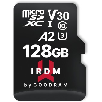 Goodram microSD Speicherkarte IRDM microSDXC 128GB V30 UHS-I U3 + adapter 