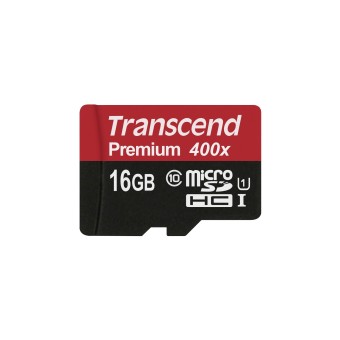 Transcend microSD Speicherkarte microSDHC 16GB Class 10 UHS-I 400X 