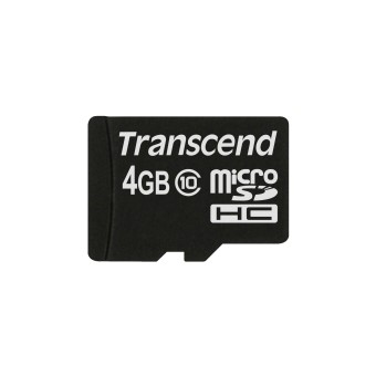 Transcend microSD Speicherkarte microSDHC 4GB Class 10 + SD-Adapter 