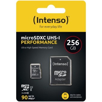 Intenso microSD Speicherkarte microSDXC 256GB Class 10 UHS-I U1 Performance 