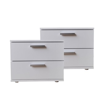 HTI-Living Nachtschrank 2er Set Weiß Nina 