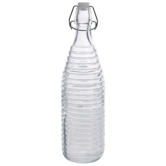 Neuetischkultur Glasflasche, geprägtes Muster Bügelverschluss 