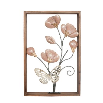 NTK-Collection Wanddeko Blume mit Schmetterling 