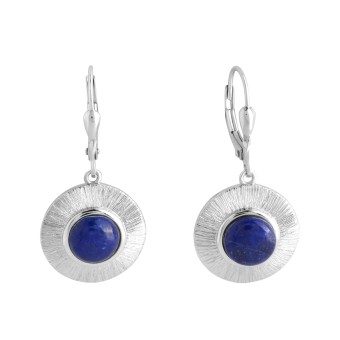 Ohrhänger 925 Sterling Silber rhodiniert Lapis blau 